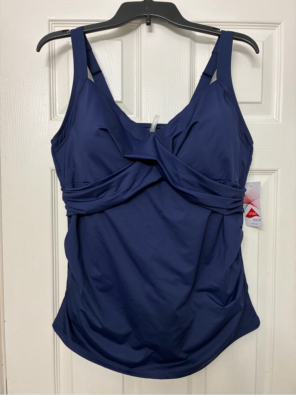 Lands' End Solid Navy Swim Top